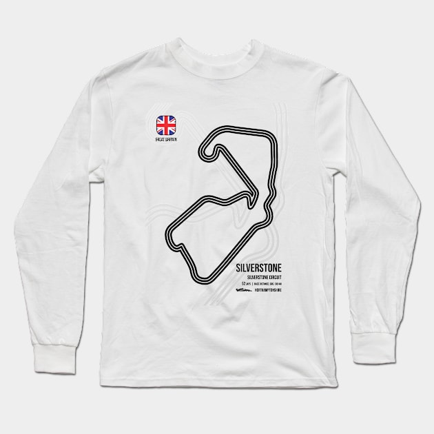 British Race Track Long Sleeve T-Shirt by RaceCarsDriving